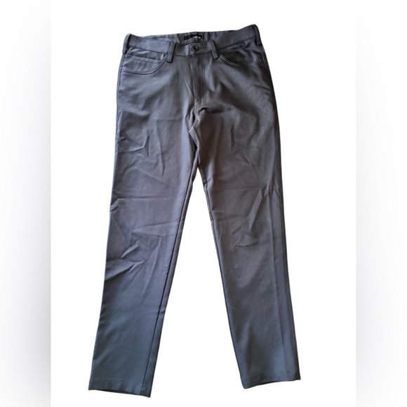 Oobe Men’s Dress Work Pant Sz 32X32 Dark Gray Poly Knit Flat Front Pockets - Picture 1 of 4